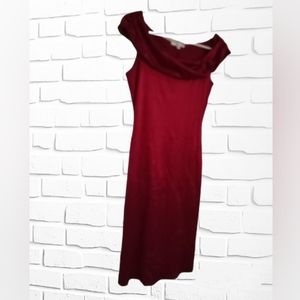 ✨ - Moa Moa Burgundy Satin Shimmer Cocktail Dress- Size: S